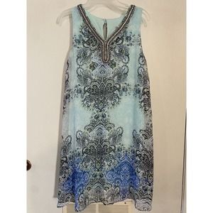 Sandra Darren Women’s Shift Dress Sleevless V Neck Size 10